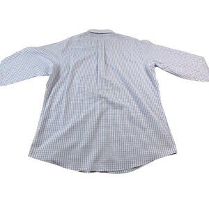 Brooks Brothers Regent Dress Shirt Mens 17.5 Blue Red Plaid Non-Iron Button-Up